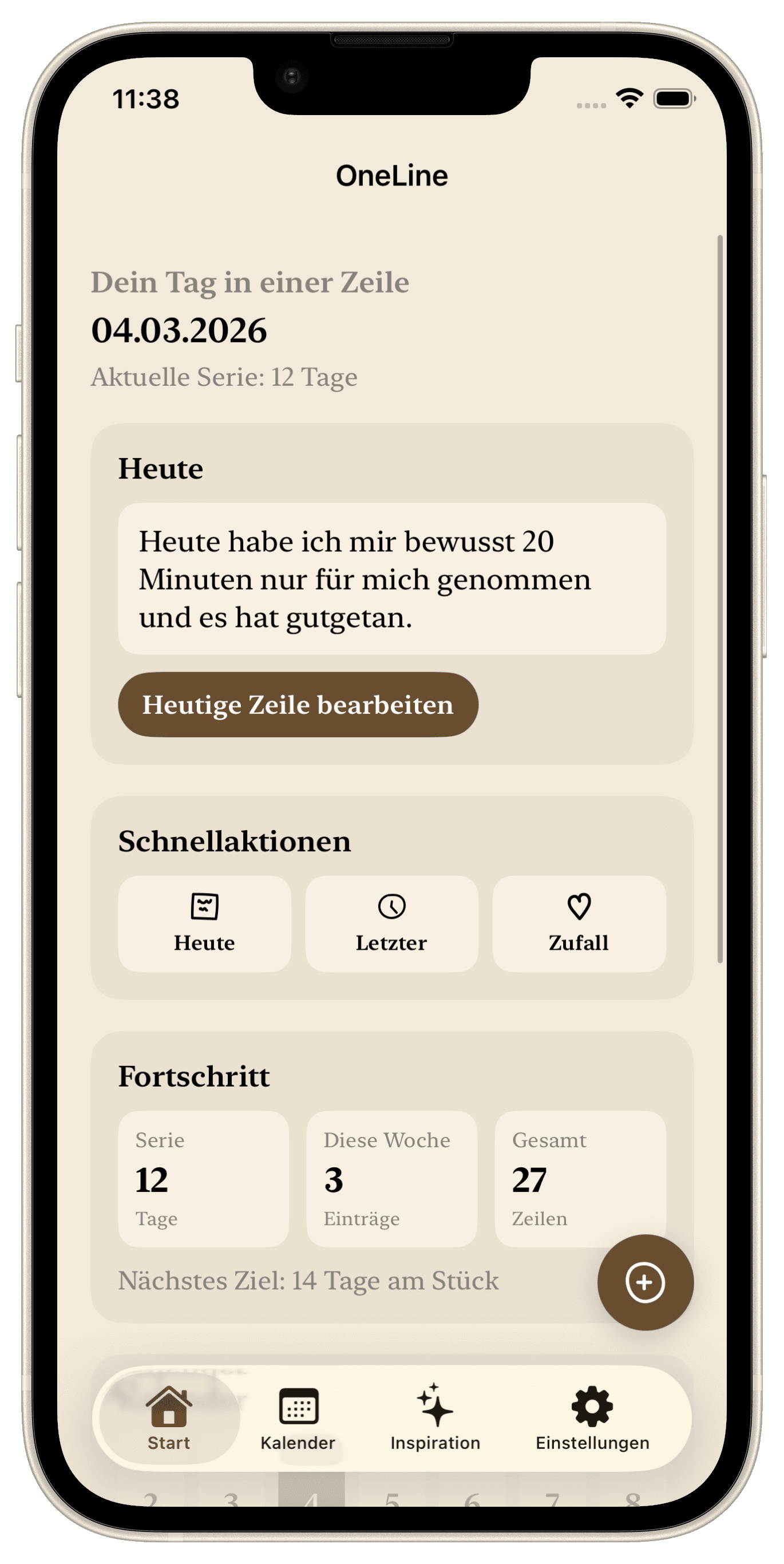 OneLine Startseite
